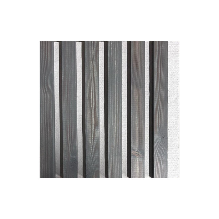 Panel de pared de madera natural 2700 x 300mm (Gris oscuro-Gris)